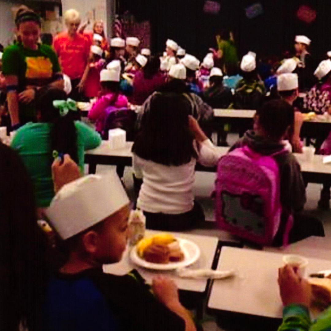 Old School Photo of Kids Eating Breakfast